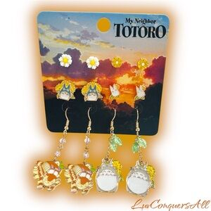 Studio Ghibli My Neighbor Totoro Characters Floral Earring Set